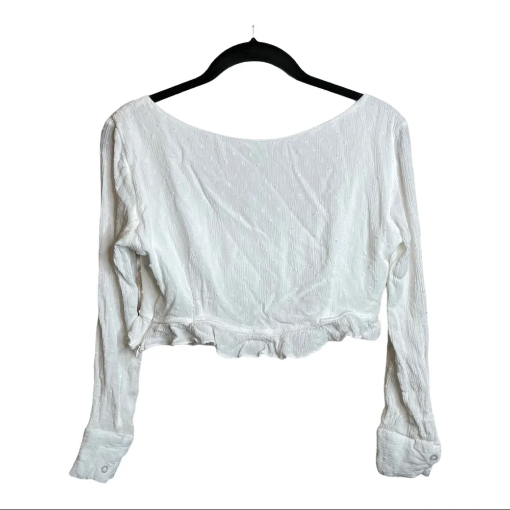 Nasty Gal Cupped Square Neck Textured Crop Top Size 6
